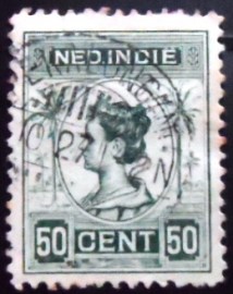 Selo postal Índias Holandesas de 1914 Queen Wilhelmina Type Harting 50