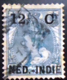 Selo postal Índias Holandesas de 1900 Queen Wilhelmina surcharged 12½