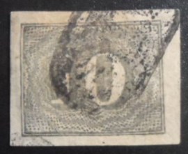Selo postal do Brasil de 1850 Olho-de-cabra 10