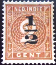 Selo postal Índias Holandesas de 1902 Numeral of Value (Surcharged) ½