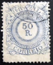 Selo postal do Brasil Império de 1987 Cifra 50 U JP