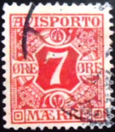 Selo postal da Dinamarca de 1907 Avisporto