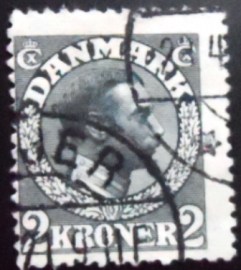 Selo postal da Dinamarca de 1913 King Christian X