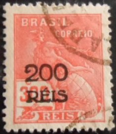 Selo postal do Brasil de 1933 Mercúrio 200 / 300