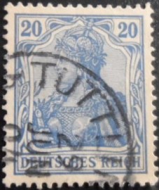 Selos postal da Alemanha Reich de 1902 Germania 20