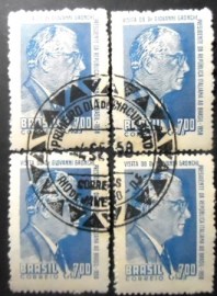 Quadra de selos postais do Brasil de 1958 Giovanni Gronchi
