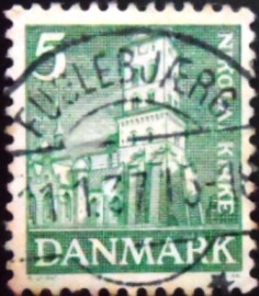 Selo postal da Dinamarca de 1936 St.Nicholas's Church