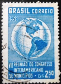 Selo postal do Brasil de 1958 Congresso Municípios - C 426 U