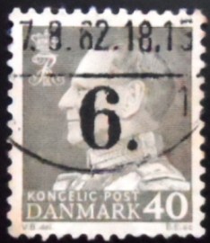 Selo postal da Dinamarca de 1961 King Frederik IX