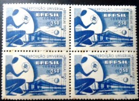 Quadra de selos postais de1958 Exposição de Bruxelas