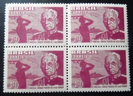 Quadra de selos postais do Brasil de 1958 Marechal Rondon