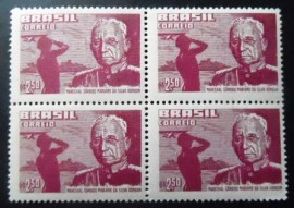Quadra de selos postais do Brasil de 1958 Marechal Rondon