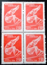Quadra de selos postais de 1958 Jogos Infantis