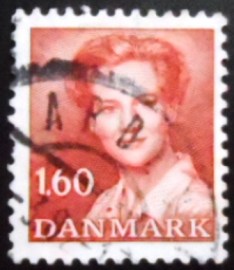 Selo postal da Dinamarca de 1982 Queen Margrethe II