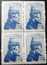 Quadra de selos postais do Brasil de 1958 Basílica Bom Jesus Matosinhos