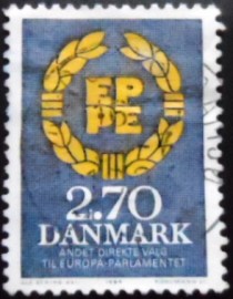 Selo postal da Dinamarca de 1984 Elections European parliament