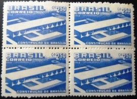 Quadra de selos postais do Brasil de 1958 Brasília