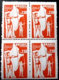 Quadra de selos postais do Brasil de 1958 Jogos da Primavera