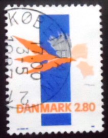 Selo postal da Dinamarca de 1987 Art