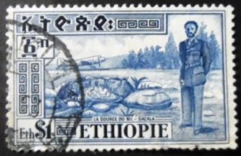 Selo postal da Etiópia de 1947 Sacala source of river Nile