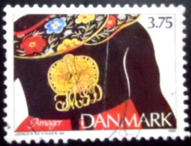 Selo postal da Dinamarca de 1993 Gilt-Silver Brooch