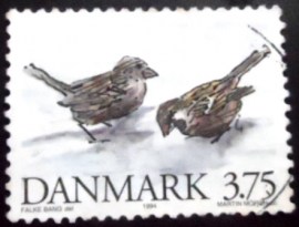 Selo postal da Dinamarca de 1994 House Sparrow