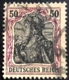 Selo postal da Alemanha Reich de 1906 Germania 50