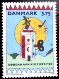 Selo postal da Dinamarca de 1996 The Round Tower