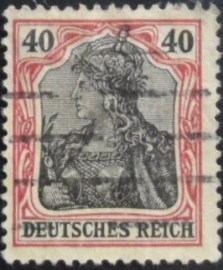 Selo postal da Alemanha Reich de 1915 Germania 40 IIa