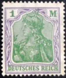 Selo postal da Alemanha Reich de 1920 Germania 1 N