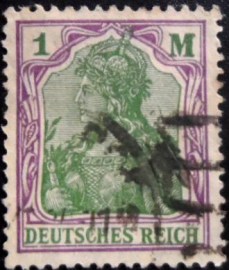 Selo postal da Alemanha Reich de 1920 Germania 1 U