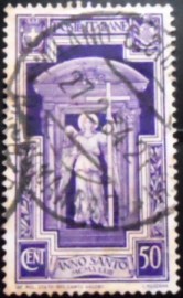 Selo postal da Itália de 1933 Angel Carrying the Cross