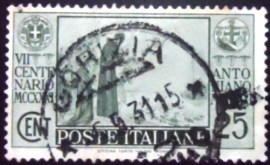 Selo postal da Itália de 1931 Miracle of the Fish
