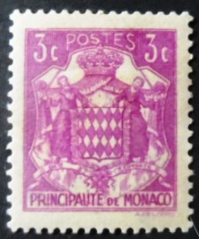 Selo postal de Monaco de 1938 National Coat of Arms