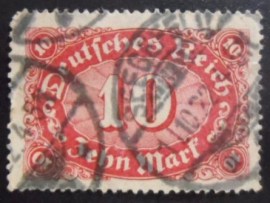 Selo postal da Alemanha Reich de 1922 Mark Numeral 10