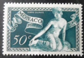 Selo postal de Monaco de 1948 Nymphe Salmacis