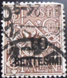 Selo postal da Itália de 1923 Eagle and Ornaments Overprinted