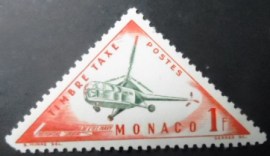 Selo postal de Monaco de 1954 Helicopter Sikorsky S-51