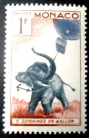 Selo postal de Monaco de 1955 African Elephant