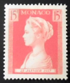 Selo postal de Mônaco de 1957 Princess Grace Patricia