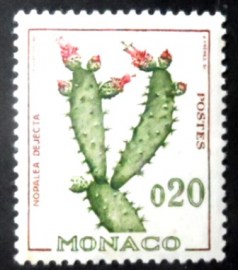 Selo postal de Mônaco de 1960 Opuntia sp.