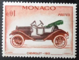 Selo postal de Monaco de 1961 Chevrolet 1912