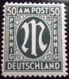 Selo postal da Alemanha de 1945 M in Circle 50