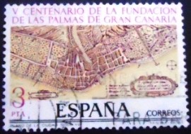 Selo postal da Espanha de 1976 16th century plan of city