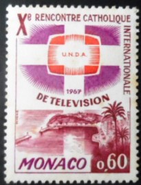 Selo postal de Mônaco de 1966 Congress of the Intl. Catholic Association