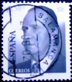Selo postal da Espanha de 2002 King Juan Carlos I 50