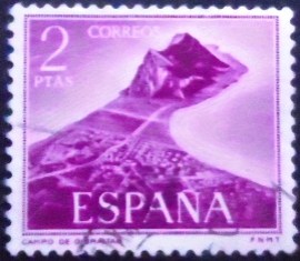 Selo postal da Espanha de 1969 Field of Gibraltar