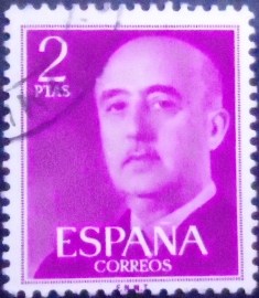 Selo postal da Espanha de 1956 General Franco 2