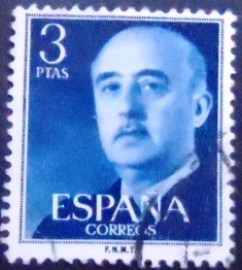 Selo postal da Espanha de 1955 General Franco 3