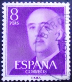 Selo postal da Espanha de 1956 General Franco 8